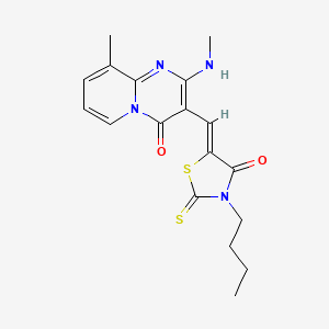 (Z)-3-butyl-5-((9-methyl-2-(methylamino)-4-oxo-4H-pyrido[1,2-a]pyrimidin-3-yl)methylene)-2-thioxothiazolidin-4-one