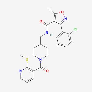 3-(2-chlorophenyl)-5-methyl-N-((1-(2-(methylthio)nicotinoyl)piperidin-4-yl)methyl)isoxazole-4-carboxamide