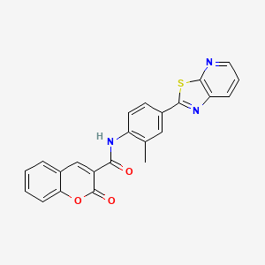 molecular formula C23H15N3O3S B2955196 N-(2-methyl-4-(thiazolo[5,4-b]pyridin-2-yl)phenyl)-2-oxo-2H-chromene-3-carboxamide CAS No. 896678-52-7