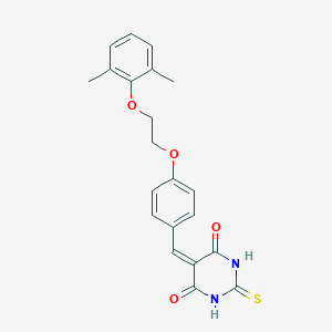 molecular formula C21H20N2O4S B295520 5-{4-[2-(2,6-dimethylphenoxy)ethoxy]benzylidene}-2-thioxodihydropyrimidine-4,6(1H,5H)-dione 