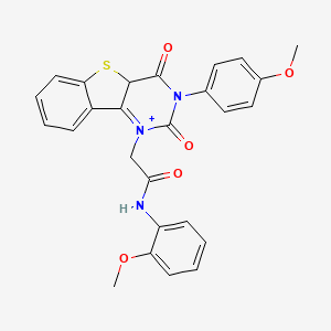 molecular formula C26H21N3O5S B2955201 N-(2-甲氧基苯基)-2-[5-(4-甲氧基苯基)-4,6-二氧代-8-硫杂-3,5-二氮杂三环[7.4.0.0^{2,7}]十三-1(9),2(7),10,12-四烯-3-基]乙酰胺 CAS No. 902294-84-2