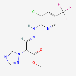methyl (3E)-3-{2-[3-chloro-5-(trifluoromethyl)pyridin-2-yl]hydrazin-1-ylidene}-2-(1H-1,2,4-triazol-1-yl)propanoate