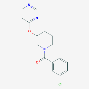 (3-Chlorophenyl)(3-(pyrimidin-4-yloxy)piperidin-1-yl)methanone