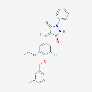 (4E)-4-{3-chloro-5-ethoxy-4-[(3-methylbenzyl)oxy]benzylidene}-1-phenylpyrazolidine-3,5-dione