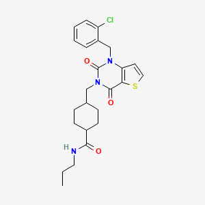 4-((1-(2-chlorobenzyl)-2,4-dioxo-1,2-dihydrothieno[3,2-d]pyrimidin-3(4H)-yl)methyl)-N-propylcyclohexanecarboxamide