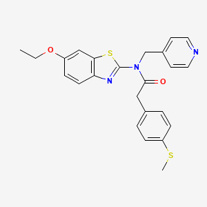 molecular formula C24H23N3O2S2 B2955221 N-(6-ethoxybenzo[d]thiazol-2-yl)-2-(4-(methylthio)phenyl)-N-(pyridin-4-ylmethyl)acetamide CAS No. 923679-17-8