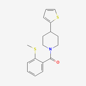 molecular formula C17H19NOS2 B2955230 (2-(Methylthio)phenyl)(4-(thiophen-2-yl)piperidin-1-yl)methanone CAS No. 1396803-18-1