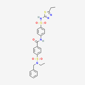 4-(N-benzyl-N-ethylsulfamoyl)-N-(4-(N-(5-ethyl-1,3,4-thiadiazol-2-yl)sulfamoyl)phenyl)benzamide