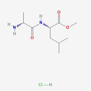 molecular formula C10H21ClN2O3 B2955236 D-Alanyl-L-leucine, methyl ester, hydrochloride CAS No. 64152-91-6