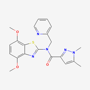 B2955243 N-(4,7-dimethoxybenzo[d]thiazol-2-yl)-1,5-dimethyl-N-(pyridin-2-ylmethyl)-1H-pyrazole-3-carboxamide CAS No. 1014090-33-5