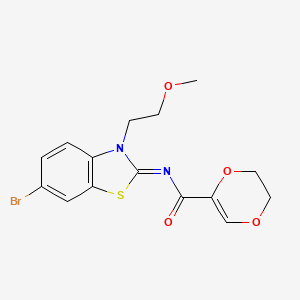 molecular formula C15H15BrN2O4S B2955245 (Z)-N-(6-溴-3-(2-甲氧基乙基)苯并[d]噻唑-2(3H)-亚甲基)-5,6-二氢-1,4-二噁英-2-甲酰胺 CAS No. 864976-30-7