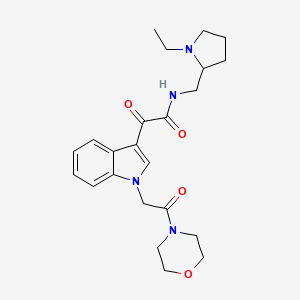 molecular formula C23H30N4O4 B2955249 N-((1-ethylpyrrolidin-2-yl)methyl)-2-(1-(2-morpholino-2-oxoethyl)-1H-indol-3-yl)-2-oxoacetamide CAS No. 887220-04-4