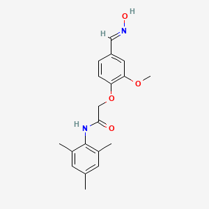 molecular formula C19H22N2O4 B2955252 2-{4-[(羟亚氨基)甲基]-2-甲氧基苯氧基}-N-(2,4,6-三甲苯基)乙酰胺 CAS No. 721916-24-1
