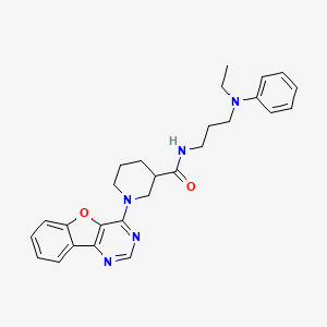 molecular formula C27H31N5O2 B2955255 1-[1]苯并呋并[3,2-d]嘧啶-4-基-N-{3-[乙基(苯基)氨基]丙基}哌啶-3-甲酰胺 CAS No. 1113118-24-3