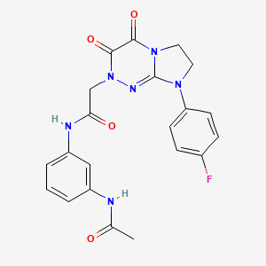 molecular formula C21H19FN6O4 B2955264 N-(3-acetamidophenyl)-2-(8-(4-fluorophenyl)-3,4-dioxo-3,4,7,8-tetrahydroimidazo[2,1-c][1,2,4]triazin-2(6H)-yl)acetamide CAS No. 941887-85-0