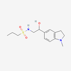 molecular formula C14H22N2O3S B2955281 N-(2-羟基-2-(1-甲基吲哚-5-基)乙基)丙烷-1-磺酰胺 CAS No. 1705538-52-8