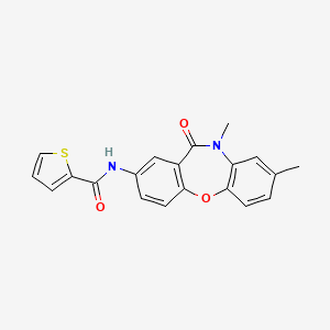 molecular formula C20H16N2O3S B2955288 N-(8,10-dimethyl-11-oxo-10,11-dihydrodibenzo[b,f][1,4]oxazepin-2-yl)thiophene-2-carboxamide CAS No. 922009-38-9