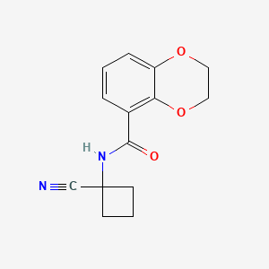 molecular formula C14H14N2O3 B2955290 N-(1-cyanocyclobutyl)-2,3-dihydro-1,4-benzodioxine-5-carboxamide CAS No. 1386535-01-8