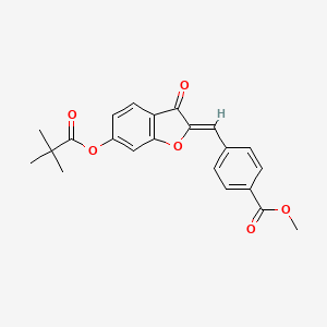 molecular formula C22H20O6 B2955294 (Z)-methyl 4-((3-oxo-6-(pivaloyloxy)benzofuran-2(3H)-ylidene)methyl)benzoate CAS No. 622824-30-0