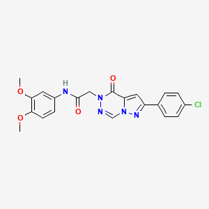 2-(8-(4-chlorophenyl)-(oxo)pyrazolo[1,5-d][1,2,4]triazin-1-yl)-N-(3,4-dimethoxyphenyl)acetamide