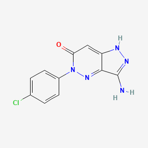 molecular formula C11H8ClN5O B2955304 3-氨基-5-(4-氯苯基)-1,5-二氢-6H-吡唑并[4,3-c]哒嗪-6-酮 CAS No. 338405-68-8