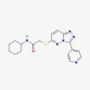 N-cyclohexyl-2-[(3-pyridin-4-yl-[1,2,4]triazolo[4,3-b]pyridazin-6-yl)sulfanyl]acetamide