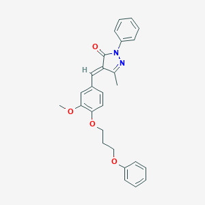 molecular formula C27H26N2O4 B295531 4-[3-methoxy-4-(3-phenoxypropoxy)benzylidene]-5-methyl-2-phenyl-2,4-dihydro-3H-pyrazol-3-one 
