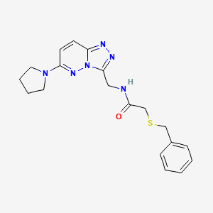 molecular formula C19H22N6OS B2955311 2-(benzylthio)-N-((6-(pyrrolidin-1-yl)-[1,2,4]triazolo[4,3-b]pyridazin-3-yl)methyl)acetamide CAS No. 2034352-17-3