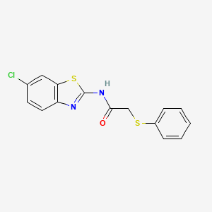 molecular formula C15H11ClN2OS2 B2955313 N-(6-氯苯并[d]噻唑-2-基)-2-(苯硫基)乙酰胺 CAS No. 879843-54-6