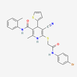 6-[2-(4-bromoanilino)-2-oxoethyl]sulfanyl-5-cyano-2-methyl-N-(2-methylphenyl)-4-thiophen-2-yl-1,4-dihydropyridine-3-carboxamide