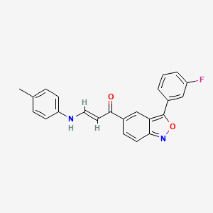 (E)-1-[3-(3-fluorophenyl)-2,1-benzoxazol-5-yl]-3-(4-methylanilino)prop-2-en-1-one