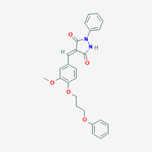 molecular formula C26H24N2O5 B295532 4-[3-Methoxy-4-(3-phenoxypropoxy)benzylidene]-1-phenyl-3,5-pyrazolidinedione 