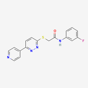 molecular formula C17H13FN4OS B2955327 N-(3-fluorophenyl)-2-(6-pyridin-4-ylpyridazin-3-yl)sulfanylacetamide CAS No. 872987-56-9