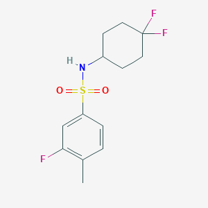 molecular formula C13H16F3NO2S B2955331 N-(4,4-二氟环己基)-3-氟-4-甲基苯磺酰胺 CAS No. 2034422-99-4