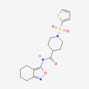 molecular formula C17H21N3O4S2 B2955333 N-(4,5,6,7-tetrahydrobenzo[c]isoxazol-3-yl)-1-(thiophen-2-ylsulfonyl)piperidine-4-carboxamide CAS No. 946370-62-3