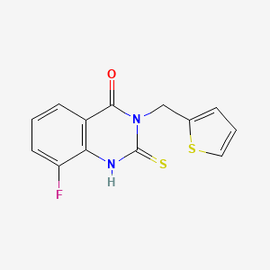 molecular formula C13H9FN2OS2 B2955370 8-fluoro-2-mercapto-3-(thiophen-2-ylmethyl)quinazolin-4(3H)-one CAS No. 2320725-75-3