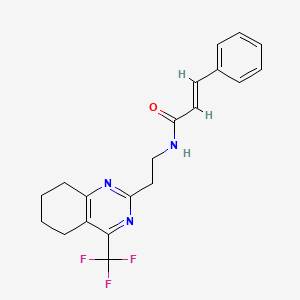 molecular formula C20H20F3N3O B2955382 N-(2-(4-(trifluoromethyl)-5,6,7,8-tetrahydroquinazolin-2-yl)ethyl)cinnamamide CAS No. 1396891-68-1