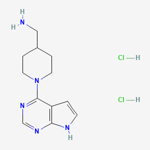 [1-(7H-Pyrrolo[2,3-d]pyrimidin-4-yl)piperidin-4-yl]methanamine;dihydrochloride