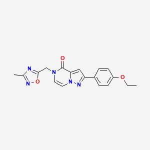 molecular formula C18H17N5O3 B2955389 2-(4-Ethoxyphenyl)-5-[(3-methyl-1,2,4-oxadiazol-5-yl)methyl]pyrazolo[1,5-a]pyrazin-4-one CAS No. 2320854-73-5