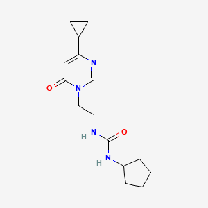 molecular formula C15H22N4O2 B2955409 1-cyclopentyl-3-(2-(4-cyclopropyl-6-oxopyrimidin-1(6H)-yl)ethyl)urea CAS No. 2097882-84-1