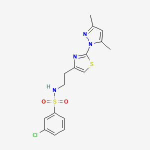 3-chloro-N-(2-(2-(3,5-dimethyl-1H-pyrazol-1-yl)thiazol-4-yl)ethyl)benzenesulfonamide