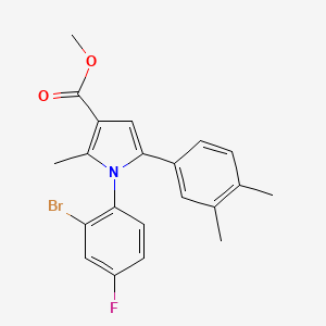 methyl 1-(2-bromo-4-fluorophenyl)-5-(3,4-dimethylphenyl)-2-methyl-1H-pyrrole-3-carboxylate
