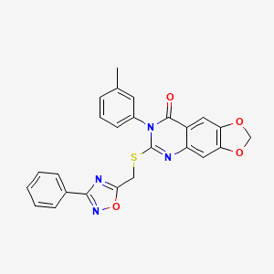 6-(((3-phenyl-1,2,4-oxadiazol-5-yl)methyl)thio)-7-(m-tolyl)-[1,3]dioxolo[4,5-g]quinazolin-8(7H)-one