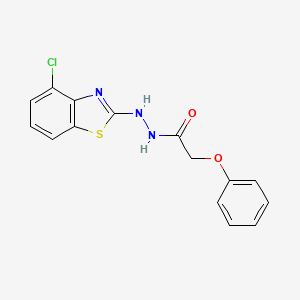 molecular formula C15H12ClN3O2S B2955448 N'-(4-chloro-1,3-benzothiazol-2-yl)-2-phenoxyacetohydrazide CAS No. 851979-40-3