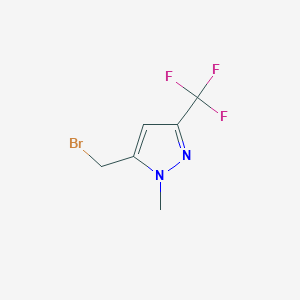 molecular formula C6H6BrF3N2 B2955452 5-(Bromomethyl)-1-methyl-3-(trifluoromethyl)-1H-pyrazole CAS No. 942060-05-1