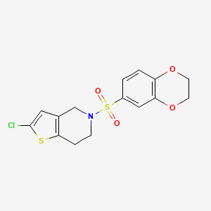 2-Chloro-5-((2,3-dihydrobenzo[b][1,4]dioxin-6-yl)sulfonyl)-4,5,6,7-tetrahydrothieno[3,2-c]pyridine