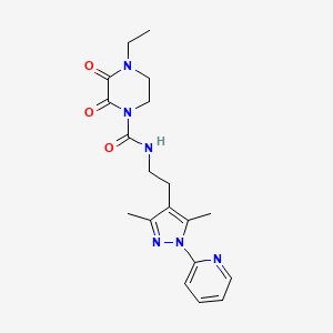 molecular formula C19H24N6O3 B2955462 N-(2-(3,5-dimethyl-1-(pyridin-2-yl)-1H-pyrazol-4-yl)ethyl)-4-ethyl-2,3-dioxopiperazine-1-carboxamide CAS No. 2034337-85-2