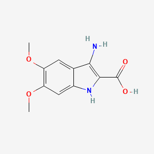 molecular formula C11H12N2O4 B2955466 3-amino-5,6-dimethoxy-1H-indole-2-carboxylic acid CAS No. 696649-49-7