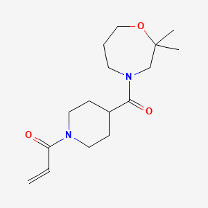 molecular formula C16H26N2O3 B2955468 1-[4-(2,2-Dimethyl-1,4-oxazepane-4-carbonyl)piperidin-1-yl]prop-2-en-1-one CAS No. 2361841-63-4