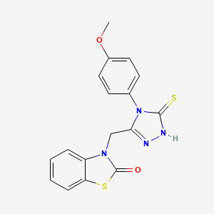 3-[[5-Thioxo-4-(4-methoxyphenyl)-1H-1,2,4-triazole-3-yl]methyl]benzothiazole-2(3H)-one
